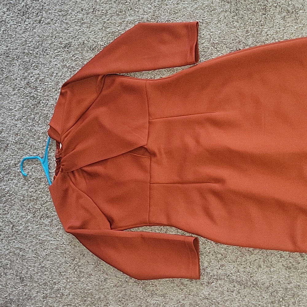 New York & Company burnt orange midi dress